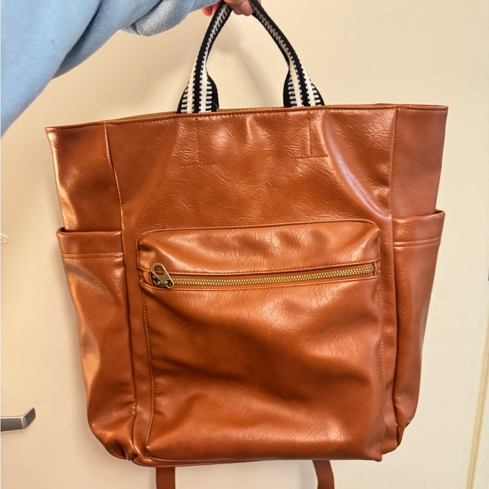 Chic Brown Leather Tote Bag